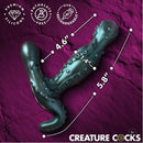 Creature Cocks Octoprobe Gyrating Prostate Vibrator dimensions and features in premium silicone, phthalate-free, USB rechargeable.