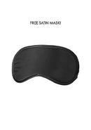 Ouch Deluxe Door Swing Black promotional image featuring a free satin mask with a soft black finish.
