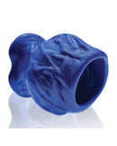 Oxballs Pighole Squeal FF Hollow Plug Blue featuring a veined texture, designed for advanced anal play.