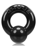 Oxballs Gauge Pressure Ball Cockring Black featuring a sleek design and bold GAUGE lettering for enhanced pressure.