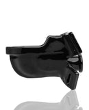 Oxballs Watersport Strap on Gag Black side view designed for fetish watersports play.