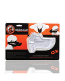 Oxballs Watersport Strap on Gag White packaging featuring a mouth gag with adjustable neoprene straps.