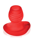 Oxballs Glowhole 2 LED Hollow Butt Plug Large Red showcasing the hollow design and glowing features.
