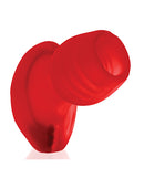 Oxballs Glowhole 2 LED Hollow Butt Plug Large Red showcasing its vibrant red color and unique hollow design.