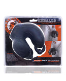 Oxballs Meatlocker Full Cover Chastity Cage Black packaging showcasing its flexible silicone design and comfortable fit.