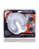 Oxballs Meatlocker Chastity Cage Clear packaging showcasing the full-cover design made of soft silicone.