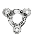 Oxballs Heavy Squeeze Ballstretcher Clear showing clear design with three rubbery holders for balanced weight.