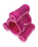 Oxballs Heavy Squeeze Ballstretcher Hot Pink showing three weight pockets and sleek design.