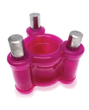 Oxballs Heavy Squeeze Ballstretcher Hot Pink featuring three stainless steel weights in rubber pockets.