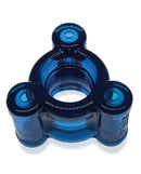 Oxballs Heavy Squeeze Ballstretcher Space Blue image showing the adjustable weighted stretcher design in clear blue.