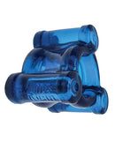 Oxballs Heavy Squeeze Ballstretcher Space Blue adjustable weighted ballstretcher with three rubbery weight holders.