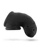 Oxballs Airlock Air-Lite Vented Chastity Cage Black Ice, soft silicone design, vented for comfort, ideal for chastity play.