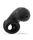 Oxballs Airlock Air-Lite Vented Chastity Cage Black Ice, soft silicone design for comfortable chastity play.