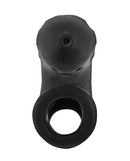 Oxballs Airlock Air-Lite Vented Chastity Cage Black Ice top view showcasing its soft silicone construction