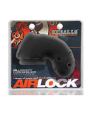 Oxballs Airlock Air-Lite Vented Chastity Cage Black Ice in packaging, showcasing its soft and vented design.