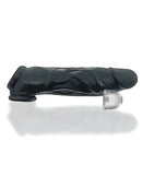 Oxballs Dicker Adjust-Fit Penis Extender Black Ice displayed in black silicone with sleek design.