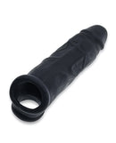 Oxballs Dicker Adjust-Fit Penis Extender Black Ice in black silicone, designed for added length and girth.
