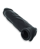 Oxballs Dicker Adjust-Fit Penis Extender Black Ice in black silicone, enhancing size and girth with a natural look.