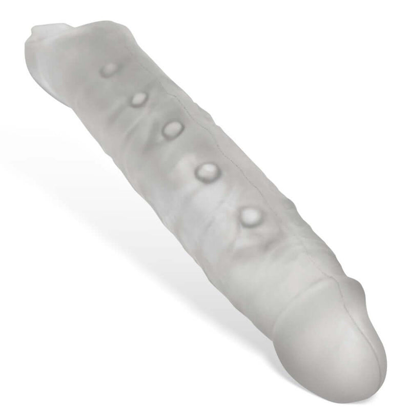 Oxballs Snake Clear Ice Silicone Cocksheath with veiny texture for enhanced sensation and customizable fit.