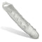 Oxballs Snake Deep-Reacher Silicone Cocksheath in Clear Ice, featuring a veiny texture and custom fit inserts.