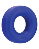Hunky Junk HUJ C-Ring Cobalt Blue stretchy cock ring by Oxballs for comfortable and effective grip during playtime.