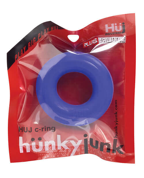 Hunky Junk HUJ C-Ring in Cobalt Blue by Oxballs in packaging