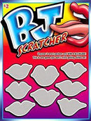 Blow Job Scratchers game featuring scratch-off lips, designed for playful adult entertainment and party fun.