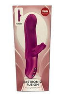 Fun Factory Bi Stronic Fusion Thrusting Rabbit Pulsator Magenta packaging showcasing its vibrant design and advanced features.