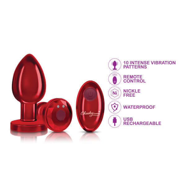CHEEKY CHARMS RECHARGEABLE VIBRATING METAL BUTT-5