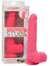 Rechargeable 7" vibrating thrusting dildo with suction base in pink with packaging
