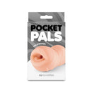 Pocket Pals Stroker Mouth Caramel packaging featuring TPE stroker with realistic design for intimate pleasure.