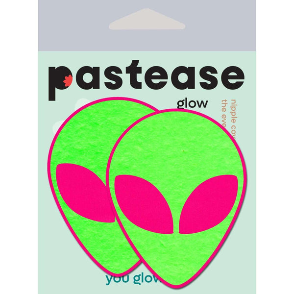 PASTEASE NEON GLOWING GREEN ALIEN ON NEON PINK-1
