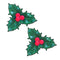 Festive Winter Holly Nipple Pasties with Green Leaves and Red Berries in Glitter Velvet, Christmas-Themed by Pastease