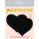 Pastease Sweety Heart Black Pasties pack featuring two black heart-shaped nipple covers with playful text.