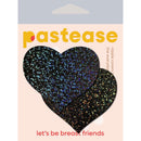 Pastease Glitter Heart Black nipple pasties in heart shape with black glitter for stylish outfit enhancement.