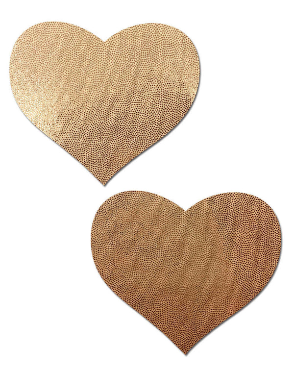 Pastease Love Liquid Rose Gold Heart Pasties, handmade, waterproof, adhesive nipple covers for seamless fit and comfort.