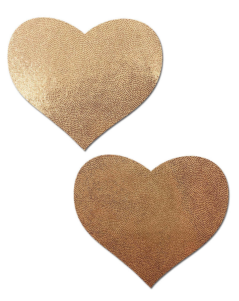 Pastease Love Liquid Rose Gold Heart Pasties, handmade, waterproof, adhesive nipple covers for seamless fit and comfort.