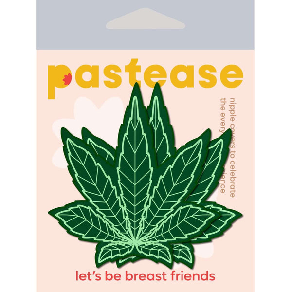 PASTEASE INDICA POT LEAF GLITTER GREEN WEED NIPPLE PASTIES-1