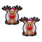 Reindeer red nose Rudolph nipple pasties with glitter velvet holiday design by Pastease, featuring cute reindeer face with red nose.