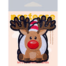 Cute reindeer pasties with red nose and antlers, festive holiday nipple pasties by Pastease in glitter velvet design.
