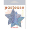 Pastease Rockstar Silver Pasties in packaging - latex-free, waterproof, skin-safe adhesive, handcrafted star-shaped nipple covers for playful outfit accent.