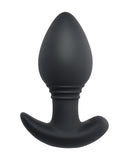 Playboy Pleasure Plug & Play Vibrating Butt Plug Navy, smooth silicone, medium size, tapered profile for anal pleasure.