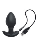 Playboy Pleasure Plug & Play Vibrating Butt Plug Navy with USB charging cable