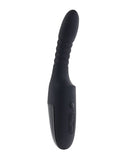 Playboy Overdrive Silicone Heating Vibrator Black side view showing sleek design and control buttons.