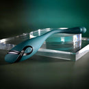Playboy Pin Point Perfection Bendable Precision Vibrator on display with sleek teal design and flexible shaft.