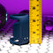 Playboy Jet Pack Double-Ring Penis Vibrator by ruler showcasing size against purple background.