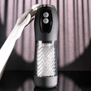 Playboy Whirlwind Stroker with thrusting and spinning features in sleek black design and visible inner channel nubs.