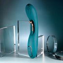 Playboy Aurelie rechargeable silicone G-Spot vibrator in green with rose gold accents.