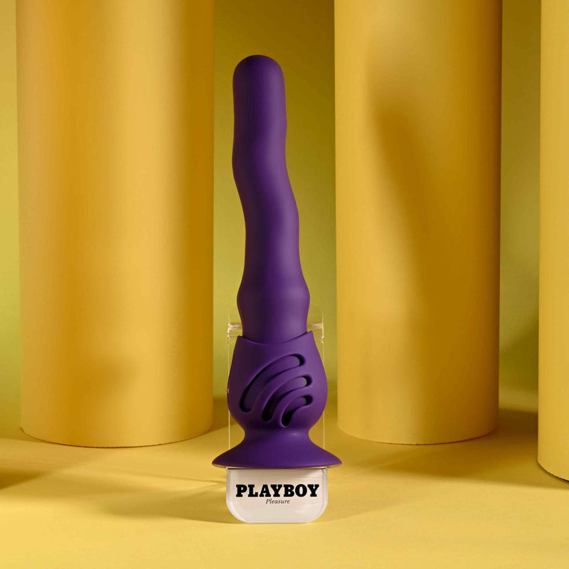Playboy Wiggle It Rechargeable Wiggling Shaft Purple, a luxurious vibrator with unique wiggling and vibration features.