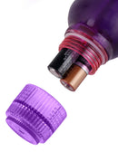 Juicy Jewels Orchid Ecstasy Purple Vibrating Dildo battery compartment showing included batteries for waterproof, multi-speed operation.